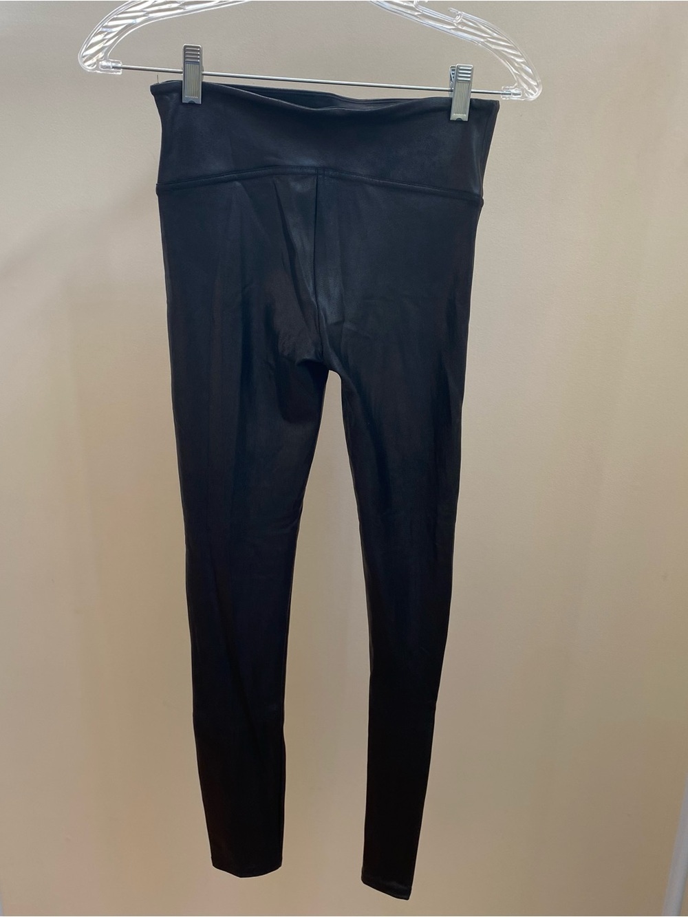 Spanx Faux Leather Side Stripe Leggings black Sz S - Picture 4 of 7